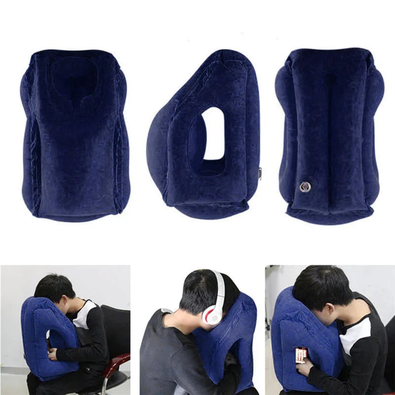 Inflatable Air Travel Pillow - Portable Headrest for Comfortable Journeys