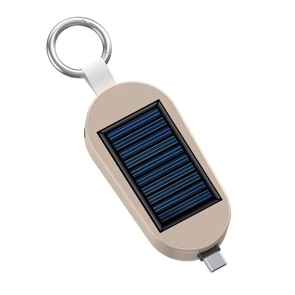 Cloud Discoveries 3000mAh Solar Power Bank Charger - Portable Fast Charging Mini Type-C Power Bank with Wireless Watch and Keychain - Emergency Power Bank for On-the-Go Charging
