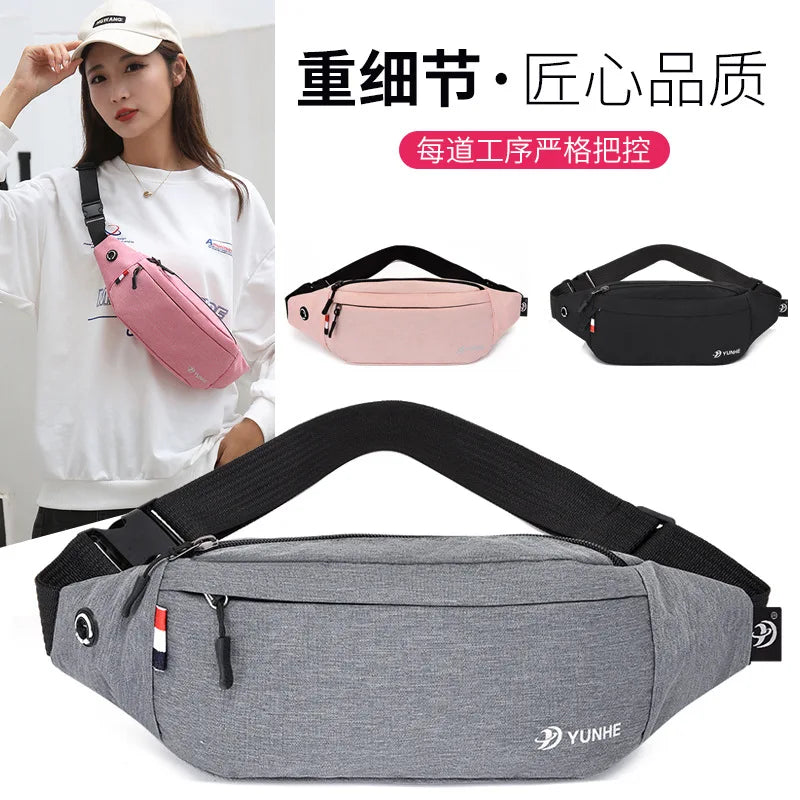 Men's Functional Waist Bag - Stylish and Practical Grey Belt Pouch