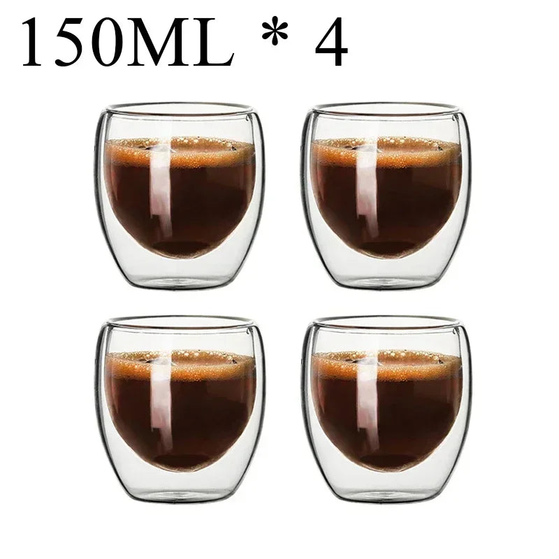 Double Wall Glass Mug Set - Premium Drinkware