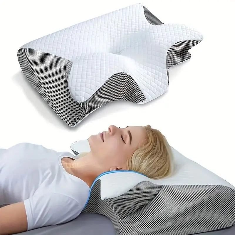 Cloud Discoveries Butterfly Sleep Memory Neck Pillow - Orthopedic Comfort with Slow-Rebound Memory Foam, Cervical Support, and Unique Butterfly Shape for a Serene Sleeping Experience