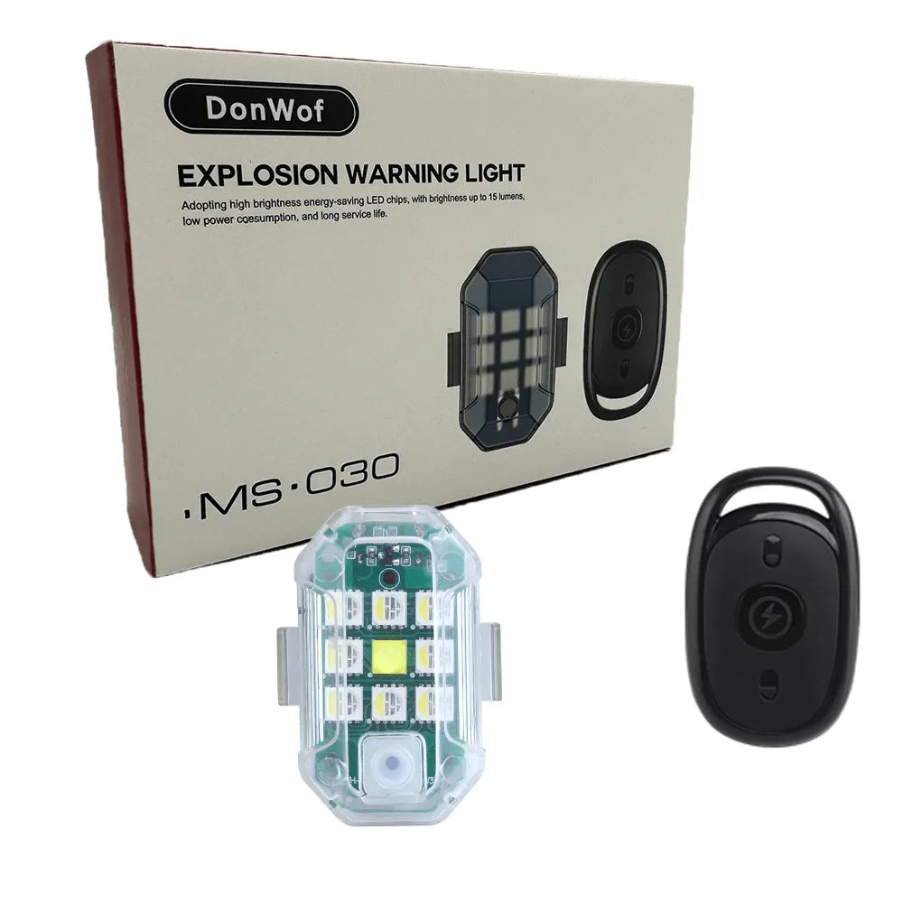 Cloud Discoveries Motorcycle LED Flash Light - Wireless remote, anti-collision warning lamp for enhanced safety on the road.