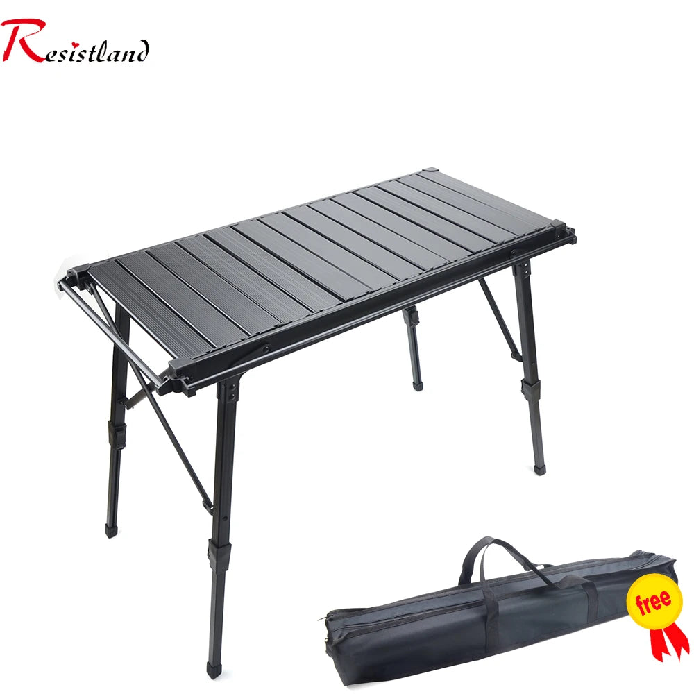 Portable IGT Wood Camping Table with Removable Gas Stove and BBQ Grill