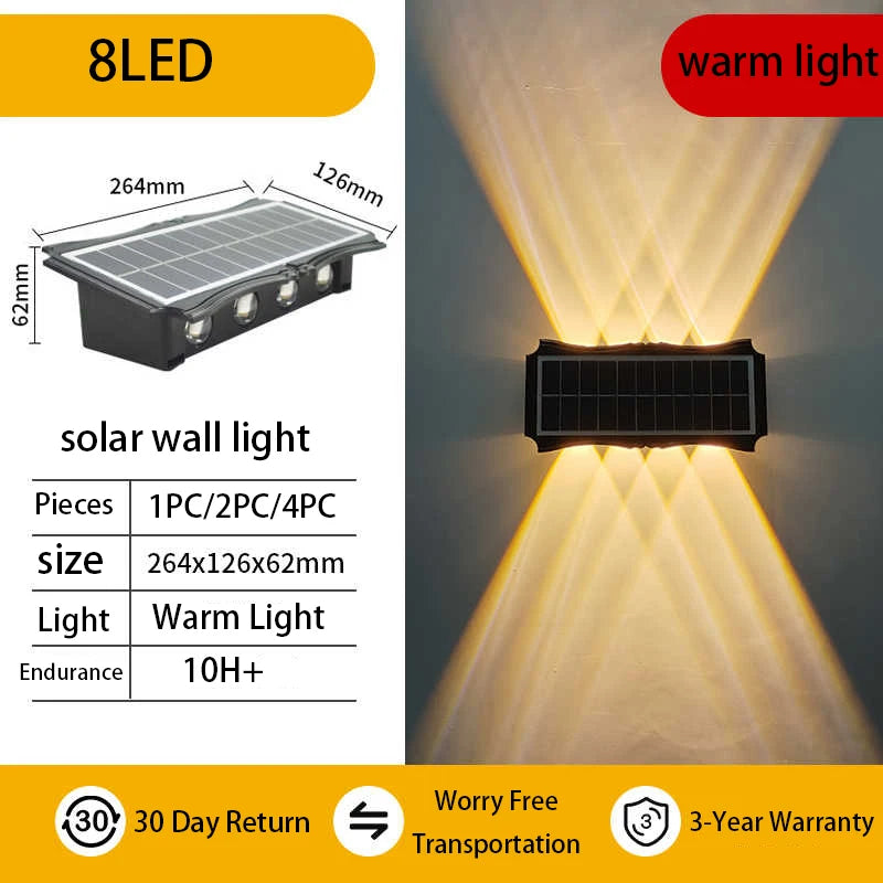 Waterproof Solar LED Wall Light Outdoor Decor