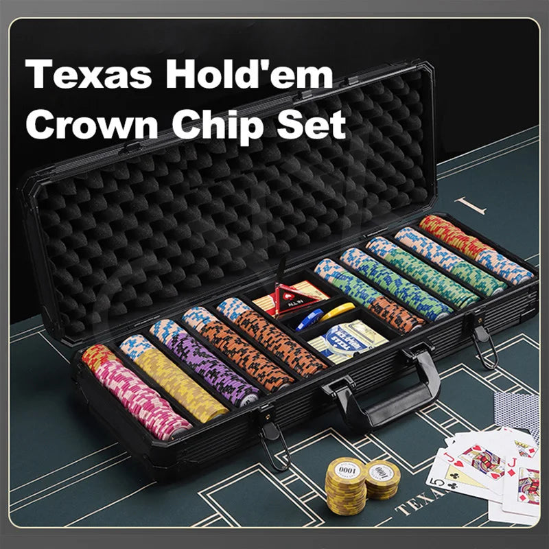 Texas Holdem Poker Set with Mat & Chips - Multiplayer Kit