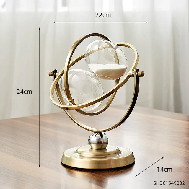 European Retro Globe Hourglass - Modern Metal Timer