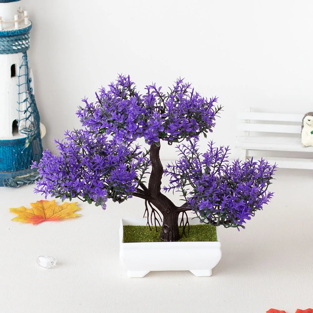 Faux Bonsai Tree with Pot - Artificial Plastic Plant for Home Decor