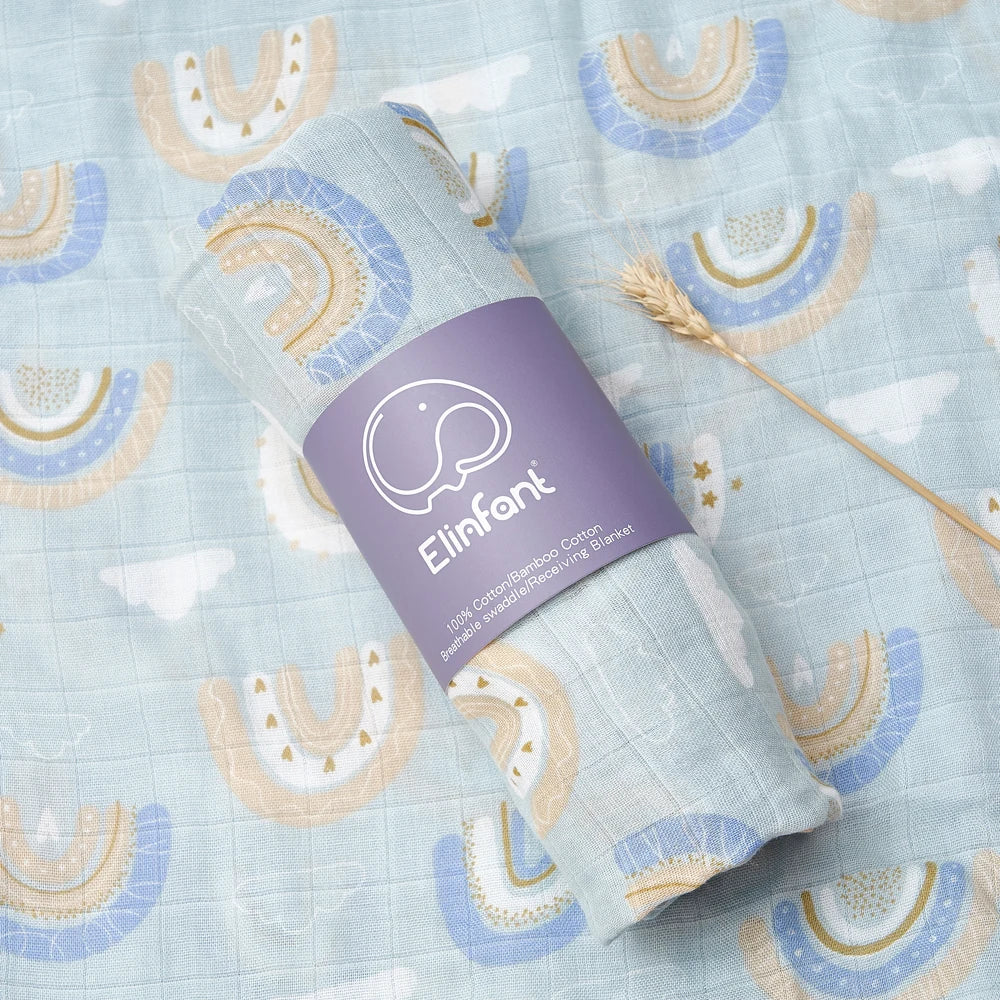 Bamboo Cotton Baby Muslin Swaddle Blanket - 120x110cm