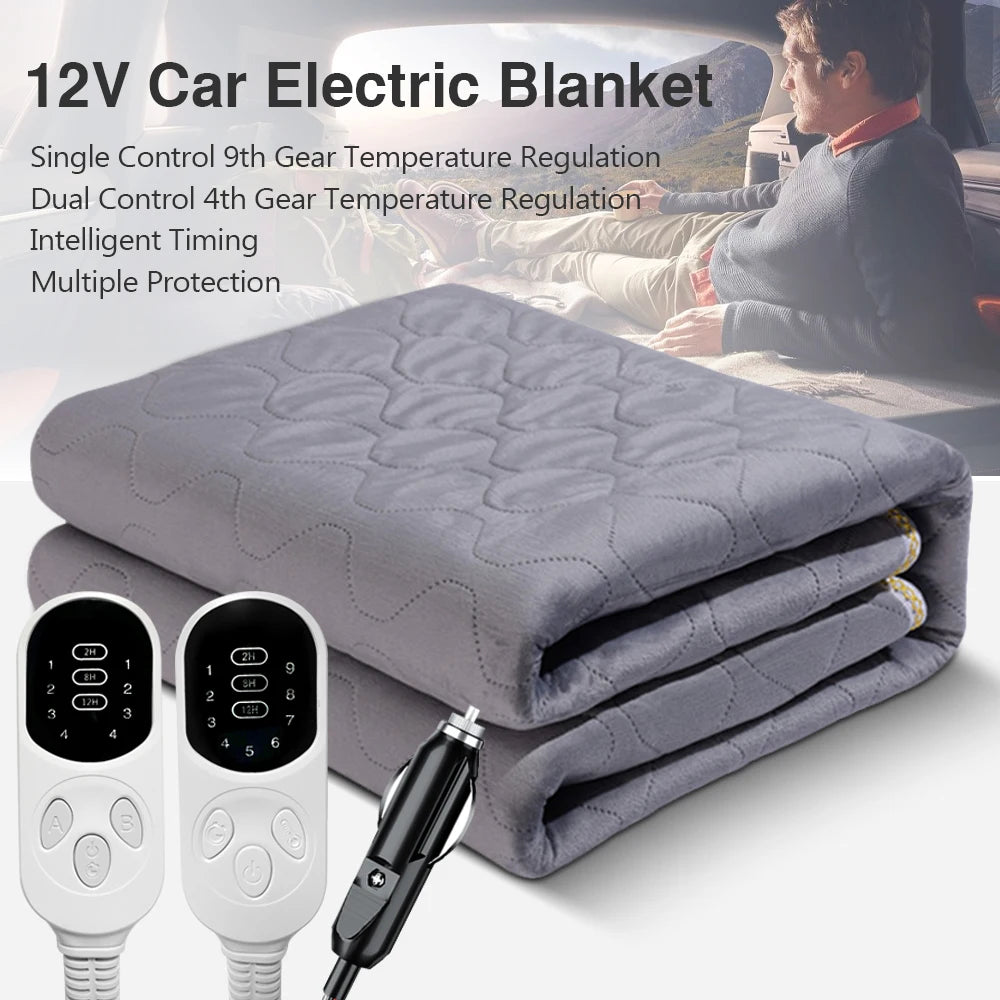 Cloud Discoveries 12V Electric Blanket - Plush Thicker Heater for Travel Heating - Stay Warm on the Go