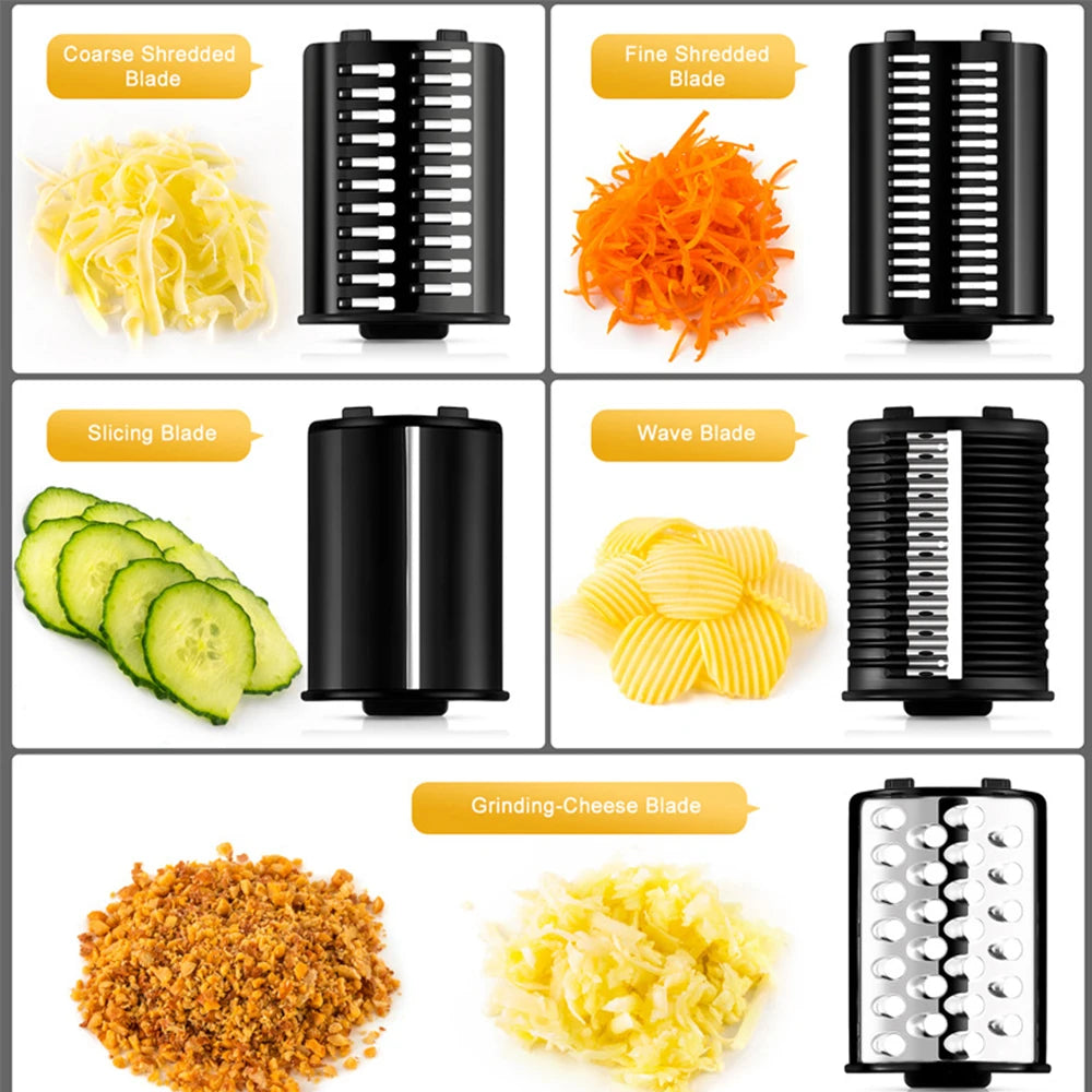 220V Electric Vegetable Cutter - Multifunctional 1000W Food Processor with Stainless Steel Blades