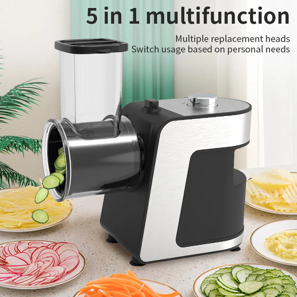220V Electric Vegetable Cutter - Multifunctional 1000W Food Processor with Stainless Steel Blades