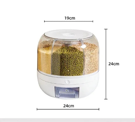 360° Rotating Dry Grain Dispenser - Moisture-proof Kitchen Storage Box