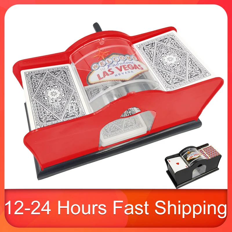Hand Cranked Poker Card Shuffler Board Game - Easy and Convenient Card Shuffling - Perfect for Family Game Night!