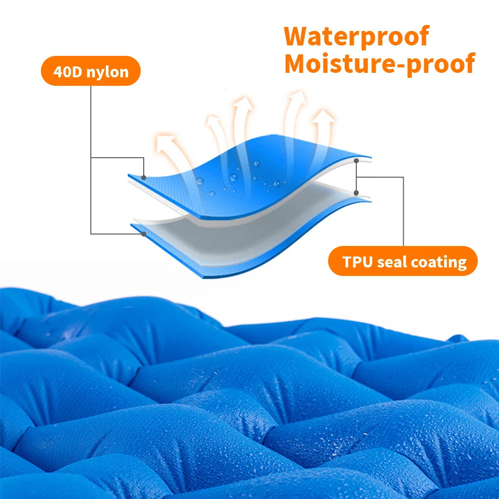 Ultralight Camping Air Mattress - Portable Sleeping Pad for Outdoor Adventures, Made of PVC Material, Designed for Comfortable Camping, Easy to Inflate with External Inflator Pump