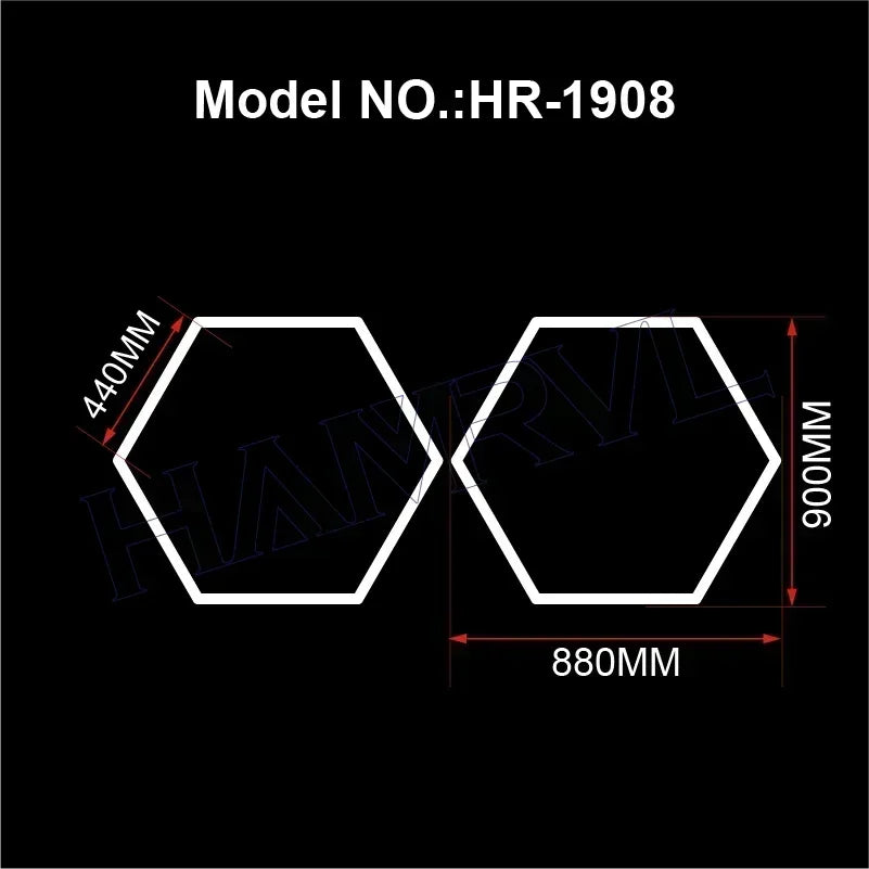 Hexagon LED Honeycomb Garage Lights - 110V-240V Workshop Tube Lighting for Auto Repair