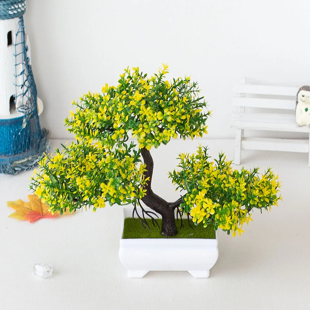 Faux Bonsai Tree with Pot - Artificial Plastic Plant for Home Decor