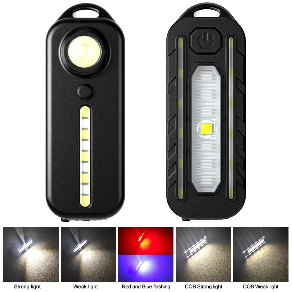 LED Red & Blue Shoulder Police Light - USB Rechargeable Flashlight