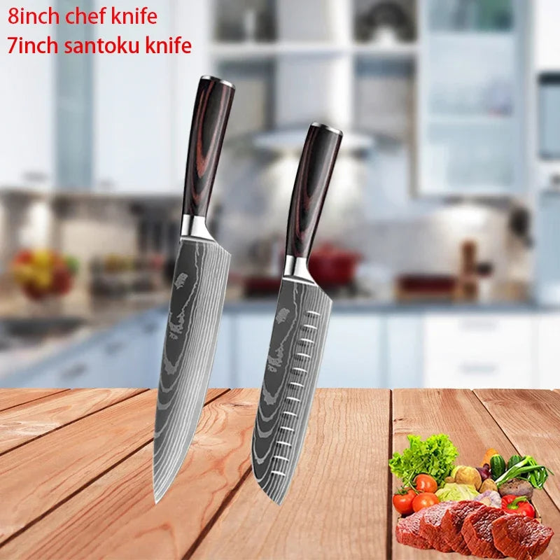 Cloud Discoveries Japanese Chef Knife Set - Precision Culinary Tools for Every Kitchen Task