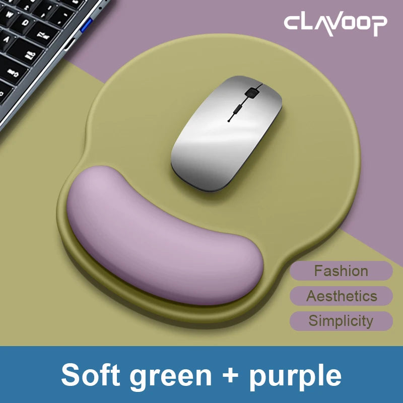 Cloud Discoveries Ergonomic Mouse Pad with Wrist Support Pad and Coaster Set, Non-Slip Rubber Base, Stylish Design, Memory Gel Wrist Rest, Breathable Fabric, Ideal for Computer, Laptop, and iMac Use