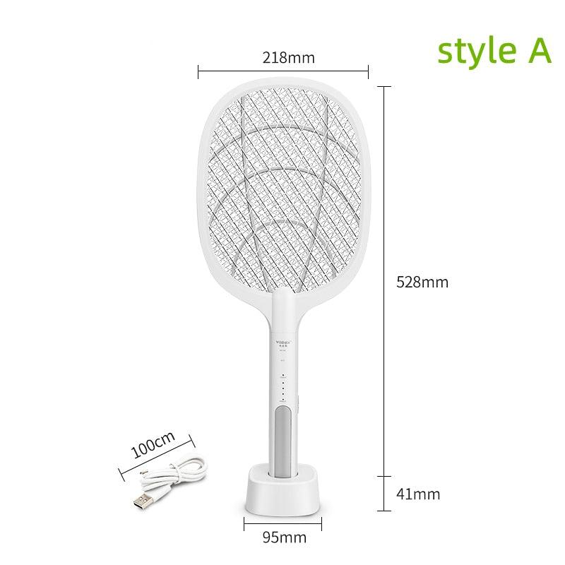2 In 1 Mosquito racket, USB Rechargeable, Fly Zapper, Swatter, Purple Lamp Seduction, Trap, Summer Night Protect tool, clouddiscoveries.com