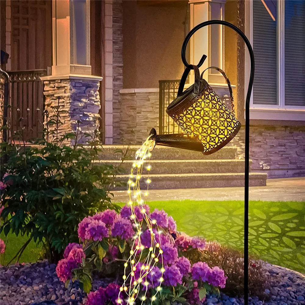 Cloud Discoveries Solar Watering Can Light - Hanging Waterproof Outdoor Garden Decor LED Lamp