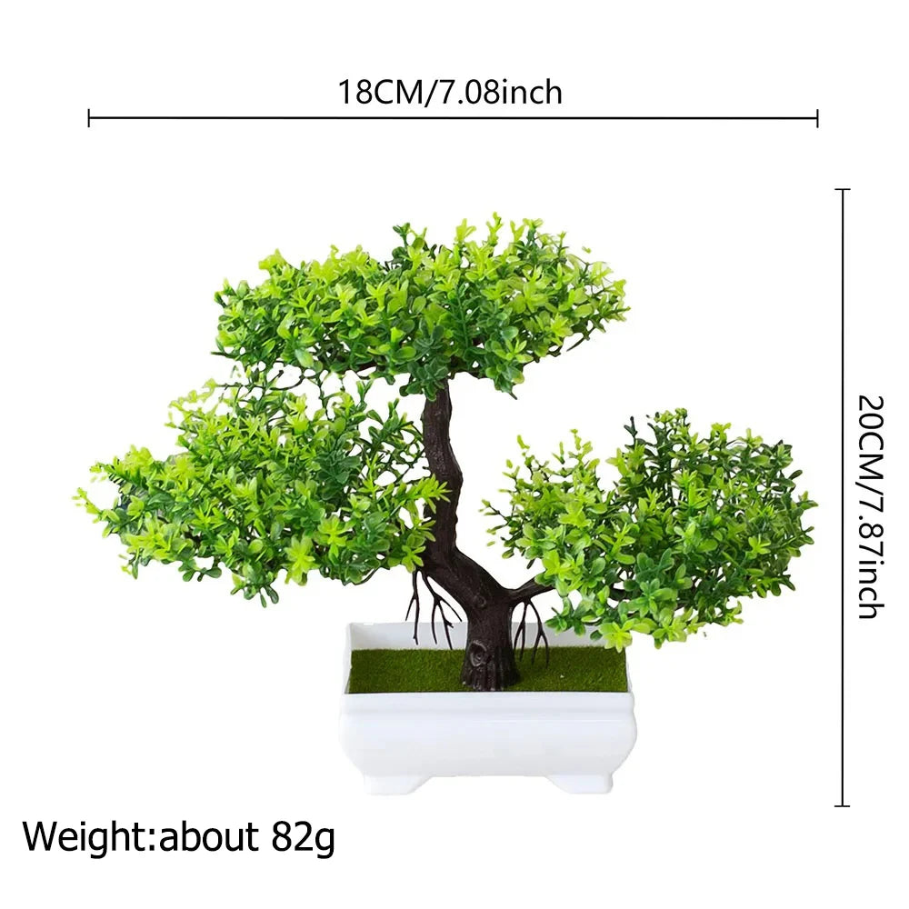 Faux Bonsai Tree with Pot - Artificial Plastic Plant for Home Decor