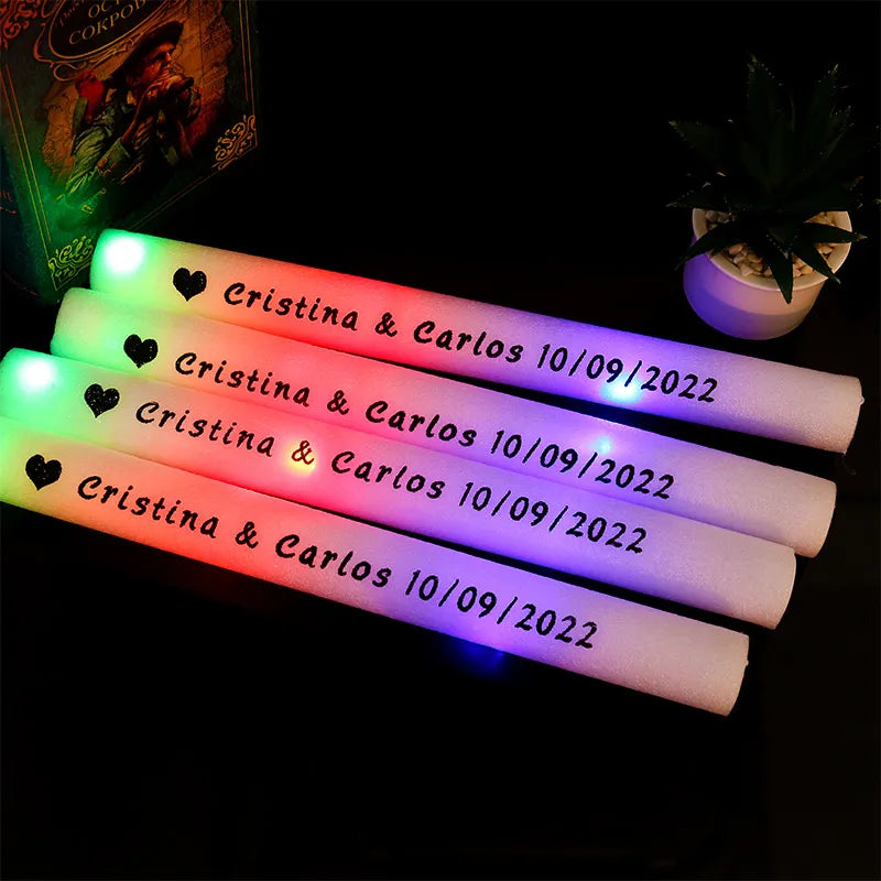 LED Glow Sticks - Colorful Foam Sticks for Xmas, Birthdays, Weddings, and More