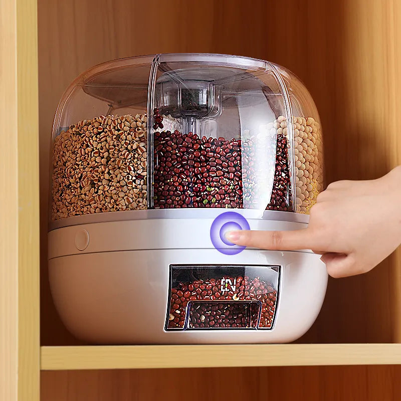 360° Rotating Dry Grain Dispenser - Moisture-proof Kitchen Storage Box