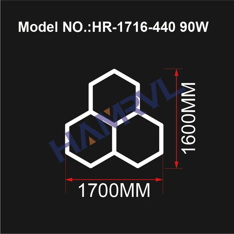 Hexagon LED Honeycomb Garage Lights - 110V-240V Workshop Tube Lighting for Auto Repair