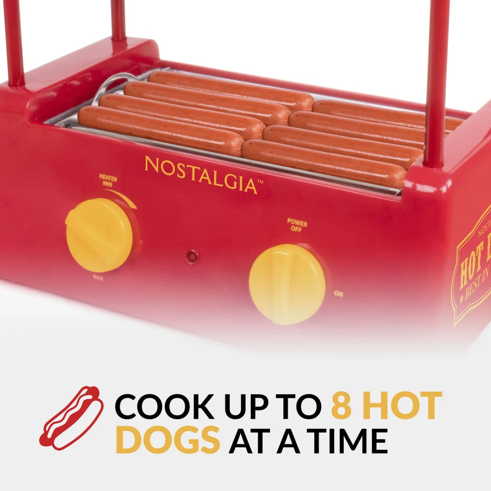 Hot Dog Roller & Bun Warmer, 8 Hot Dogs, 6 Buns Capacity