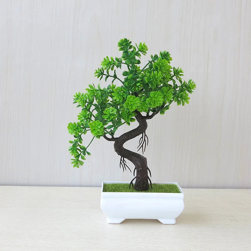 Faux Bonsai Tree with Pot - Artificial Plastic Plant for Home Decor