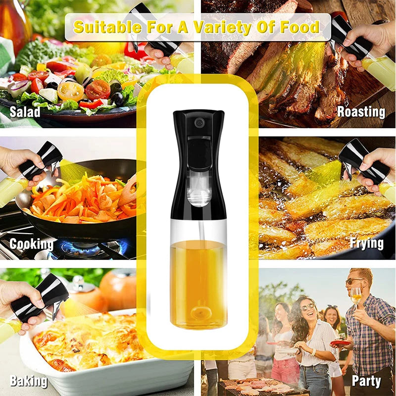 Kitchen Cooking Oil Spray Bottle - Olive Sprayer for BBQ, Baking, Camping - Vinegar, Soy Sauce Dispenser - 200ml / 300ml