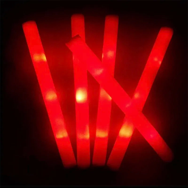 LED Glow Sticks - Colorful Foam Sticks for Xmas, Birthdays, Weddings, and More