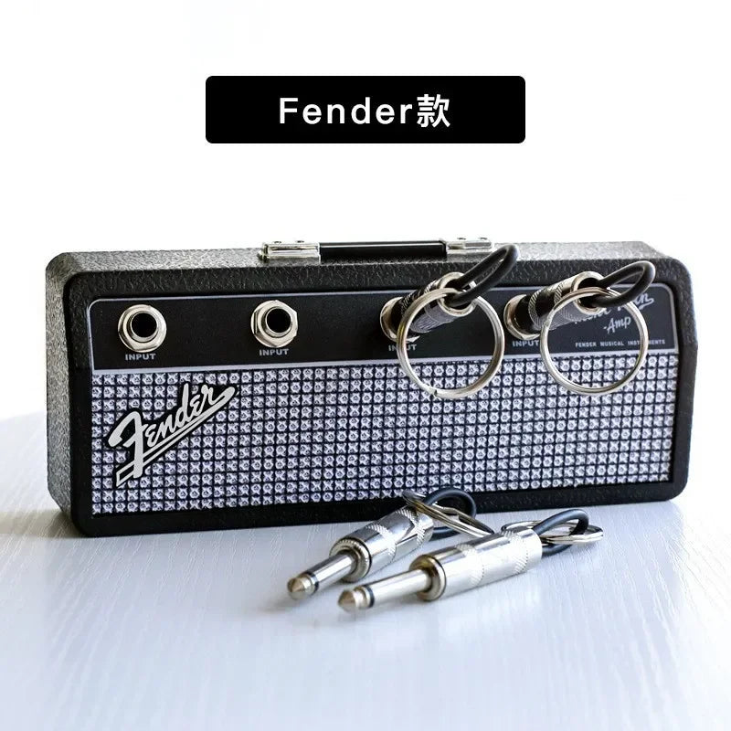 Vintage Fender Guitar Amp Key Holder, Wall Mounted Rack with Storage Plug for Home Decor and Gift