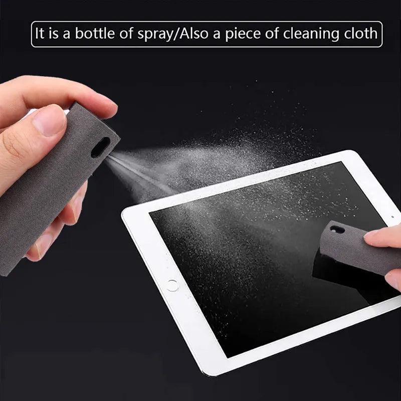 2-in-1 Microfiber Screen Cleaner Spray Set - Ideal for Mobile Phones, Tablets, Computers, and Glasses