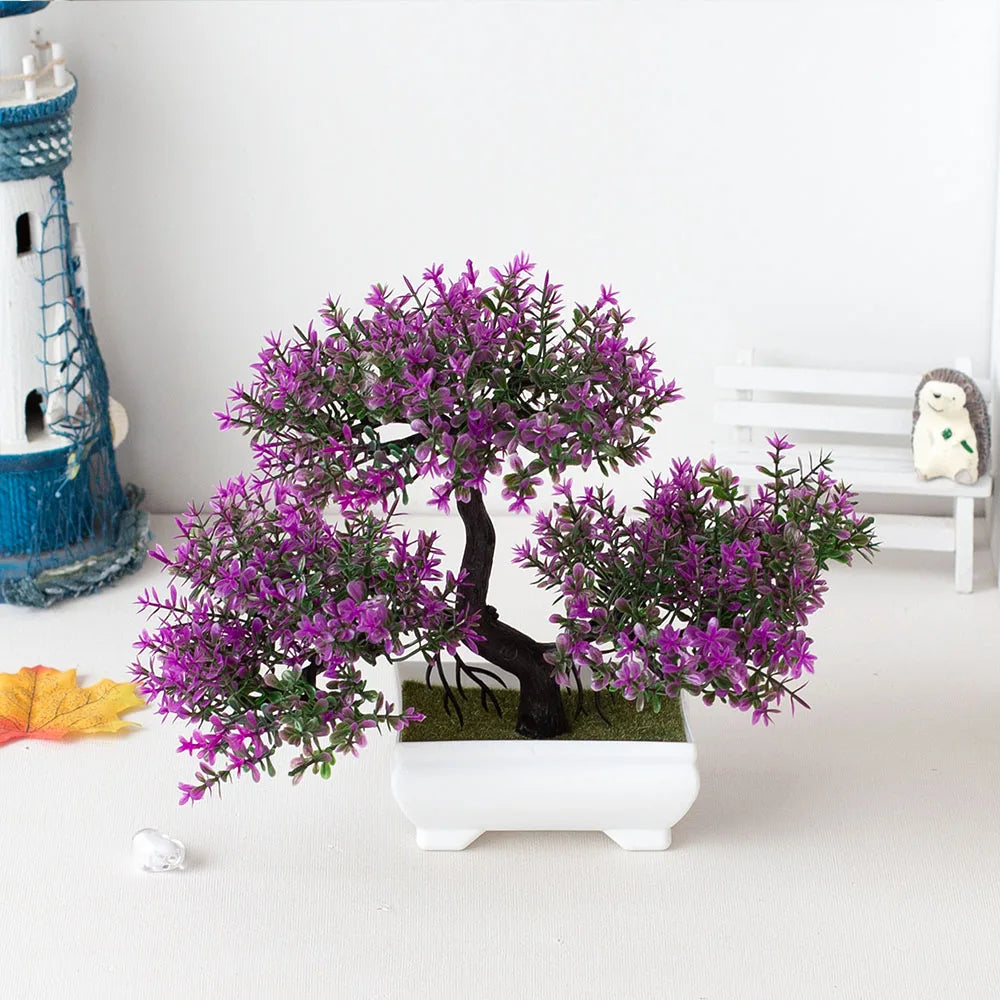 Faux Bonsai Tree with Pot - Artificial Plastic Plant for Home Decor