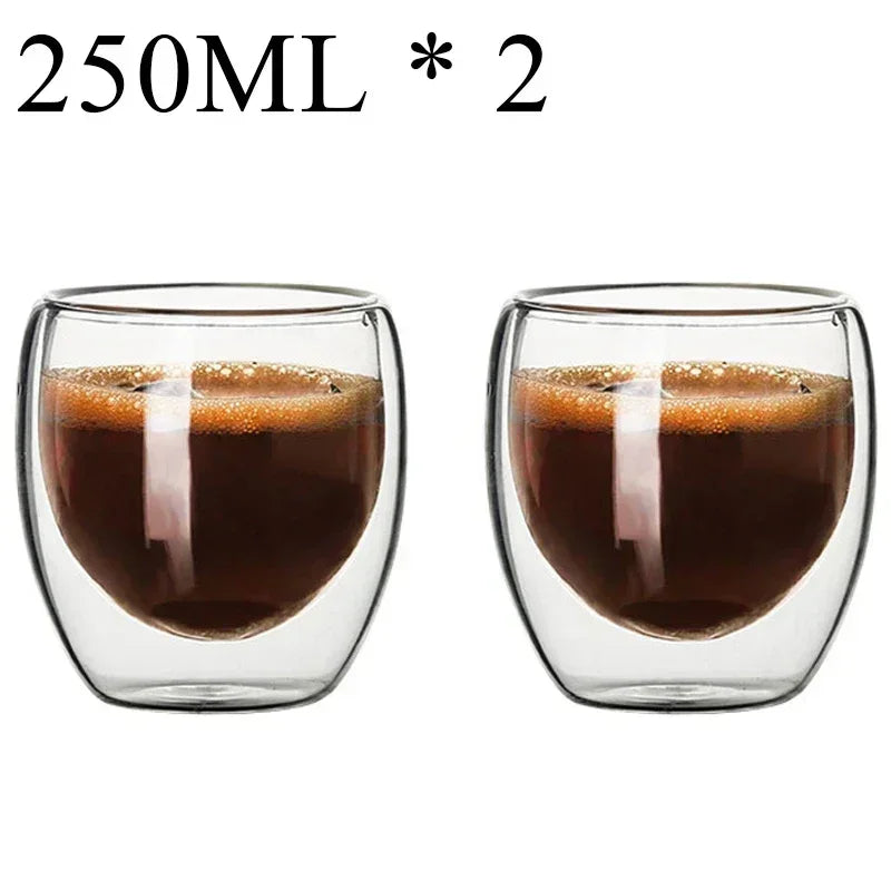 Double Wall Glass Mug Set - Premium Drinkware