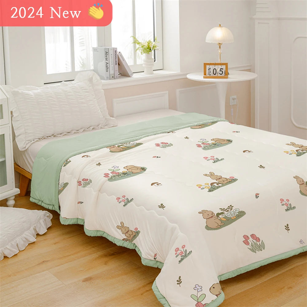 Cloud Discoveries Summer Thin Quilt Comforter - Air Conditioning Quilt/Duvet/Blanket - Single Bed Size