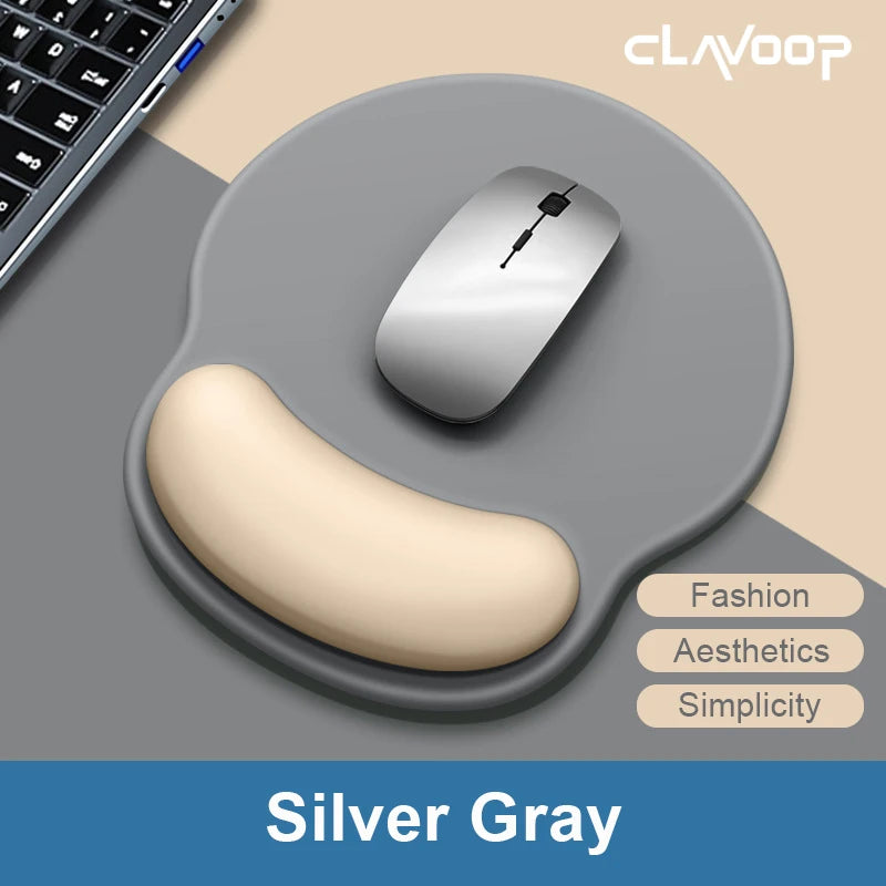 Cloud Discoveries Ergonomic Mouse Pad with Wrist Support Pad and Coaster Set, Non-Slip Rubber Base, Stylish Design, Memory Gel Wrist Rest, Breathable Fabric, Ideal for Computer, Laptop, and iMac Use