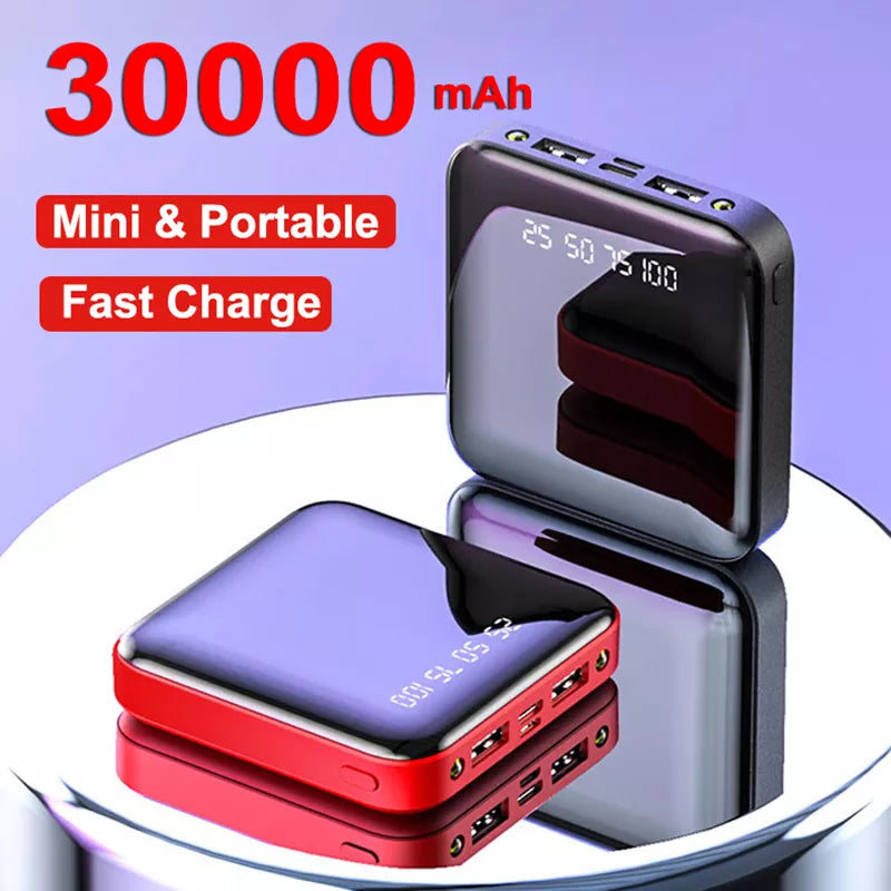  Cloud Discoveries Mini Power Bank - Fast Charging 30000mAh External Charger with Digital Display