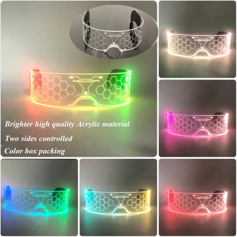 LED Light Up Glasses - Flashing Neon Party Glasses for Nightclub and Dance Parties