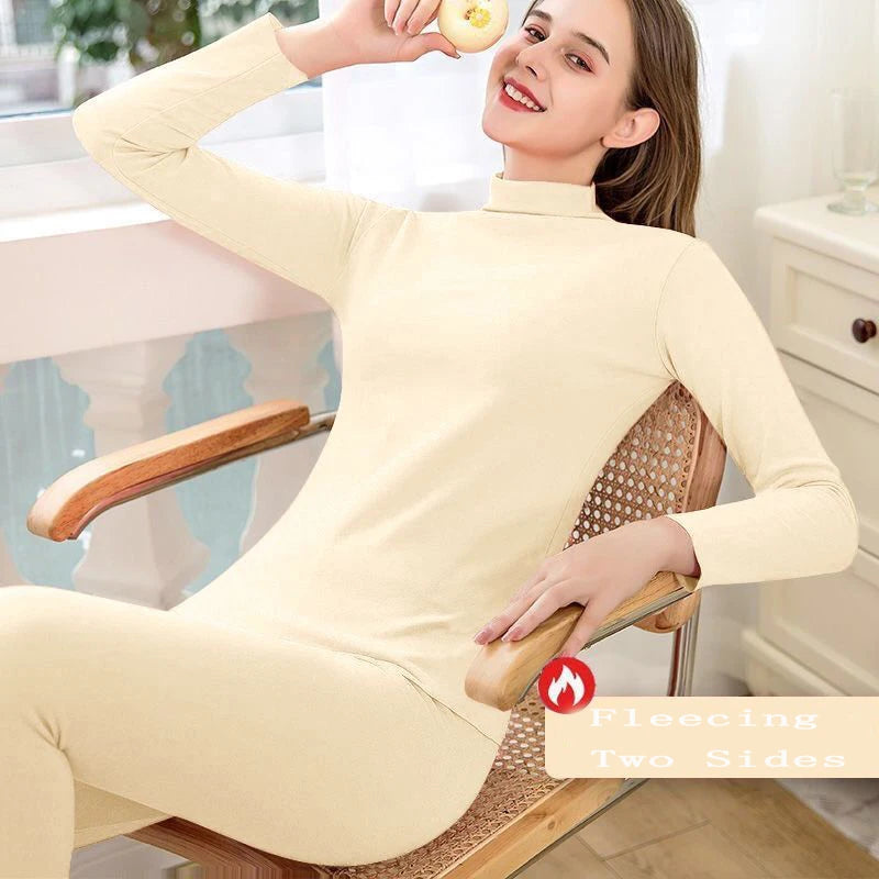 Women's Velvet Pajama Set - Fleecing Warm Loose Top And Elastic Waist Pants - Home Casual Warm Woolen Suit