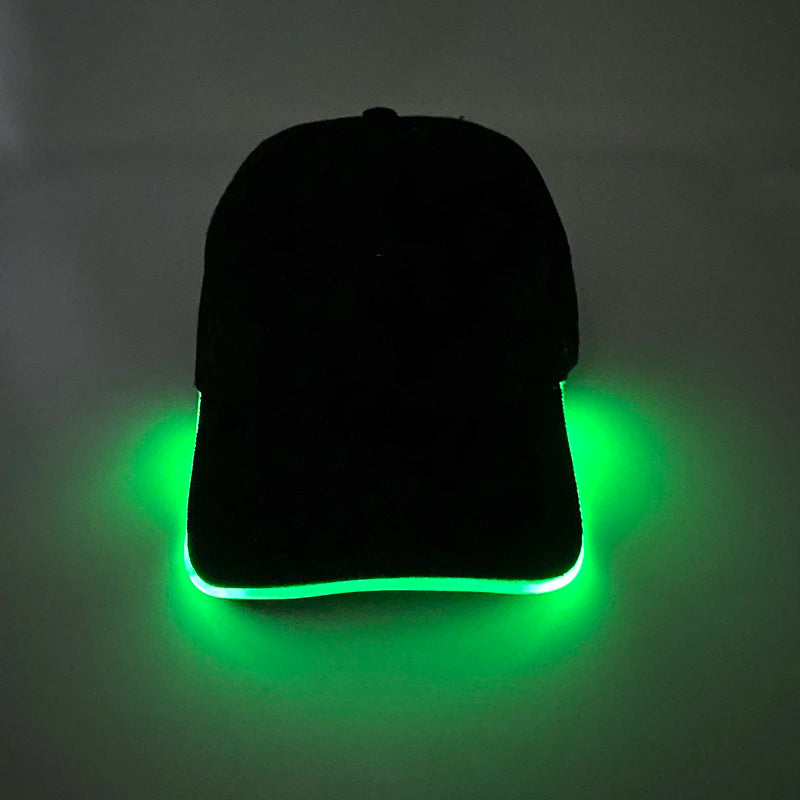 LED Glowing Fiber Optic Baseball Cap for Carnival & Party