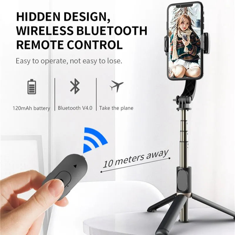 Bluetooth Selfie Stick Tripod - Mobile Video Stabilizer Gimbal for Smartphone