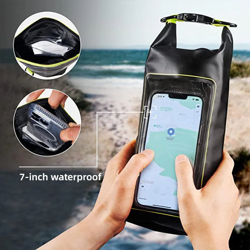 Waterproof dry bag for outdoor sports and camping equipment, 2L capacity