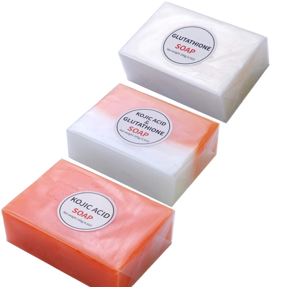 Cloud Discoveries Handmade Soap Set - Kojic Acid & Glutathione Combo for Radiant Skin, 3-Piece Set, 100g Each - Cleansing and Brightening Soap for a Youthful Glow