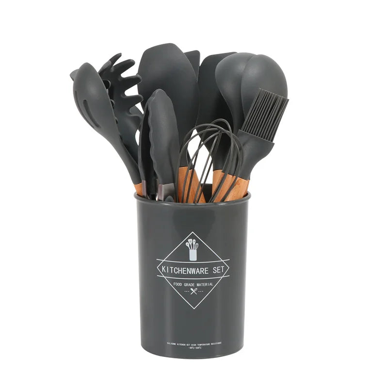 Silicone Kitchen Utensils Set - Premium Non-Stick Cookware for Your Culinary Adventures