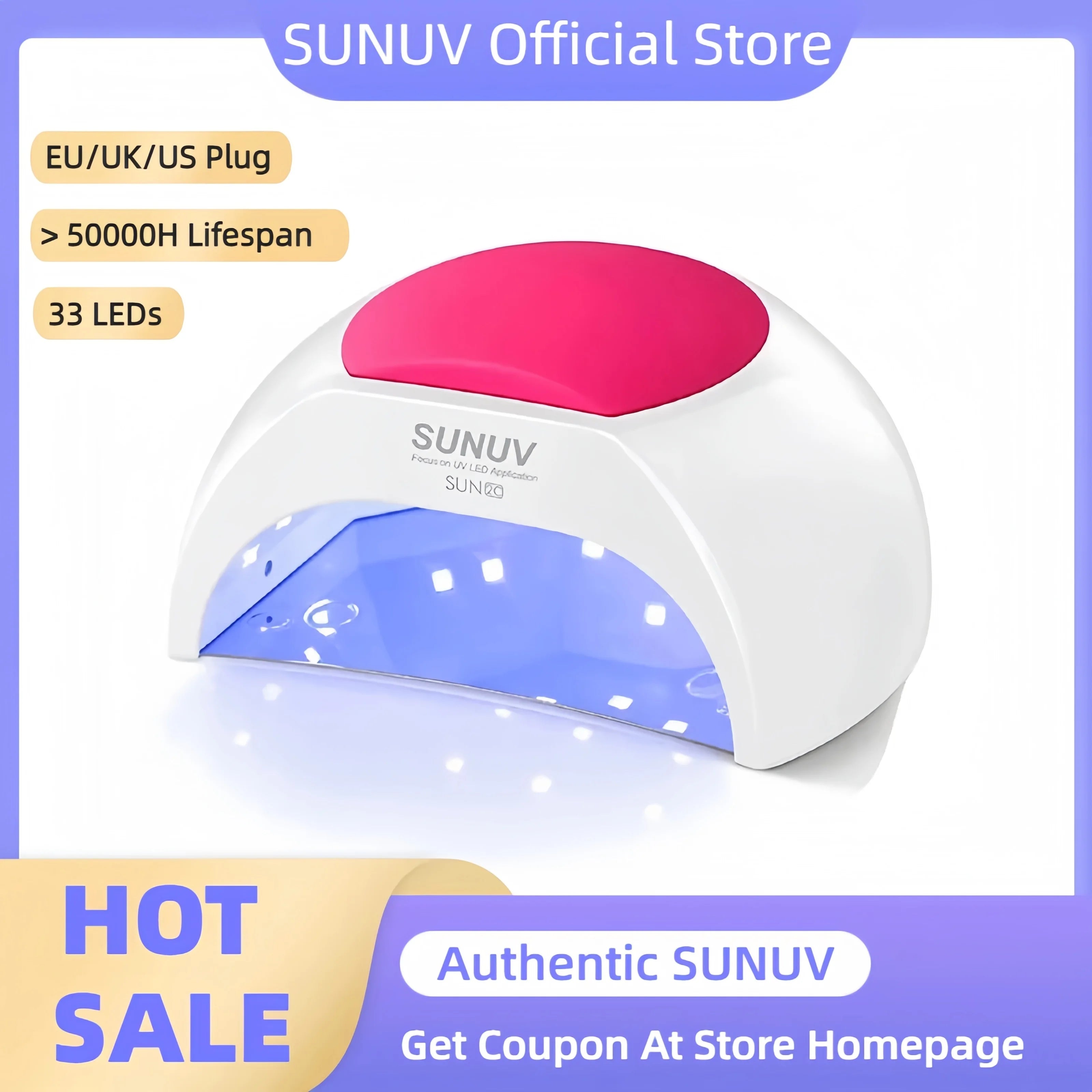 Cloud Discoveries LuxeDry Nail Lamp - UVLED Gel Nail Dryer with Infrared Sensor and Rose Silicone Pad