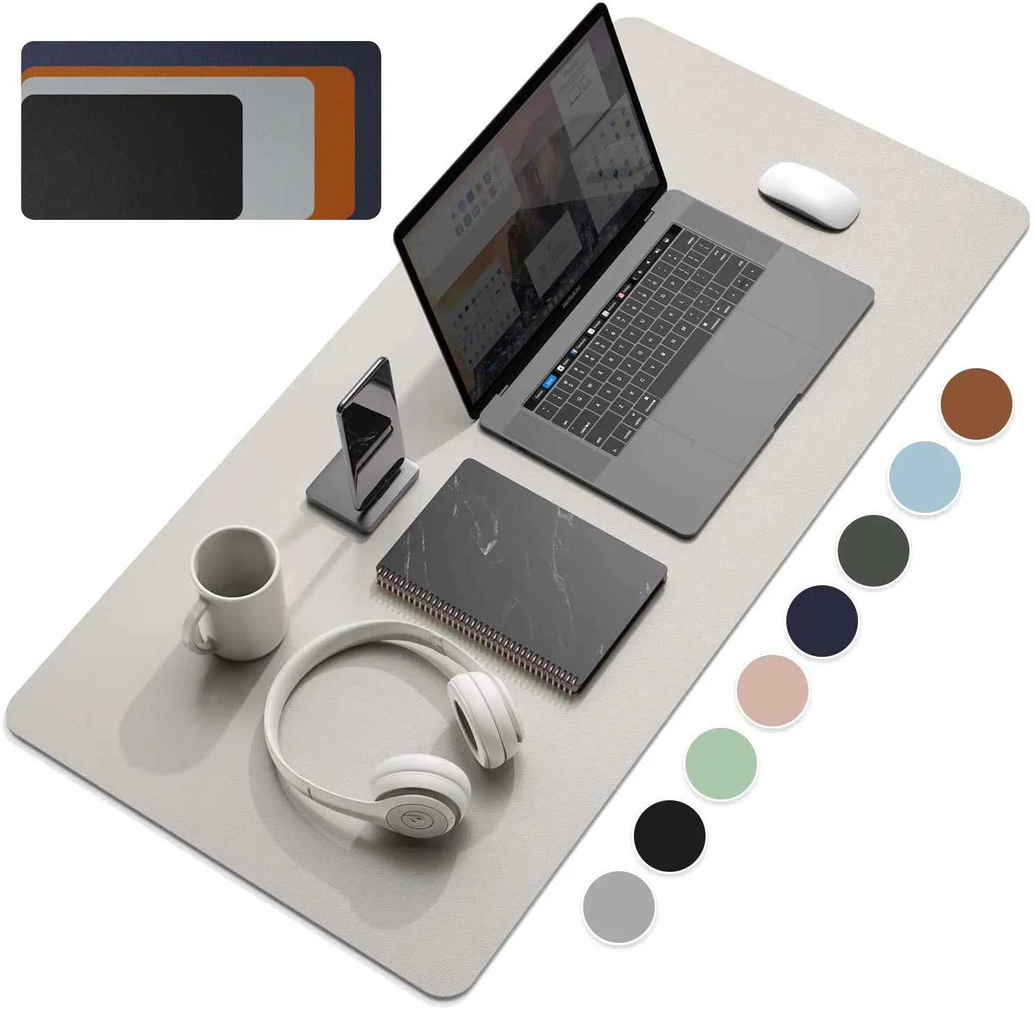 Cloud Discoveries Large Size PU Leather Office Desk Protector Mat - Waterproof Gaming Mousepad
