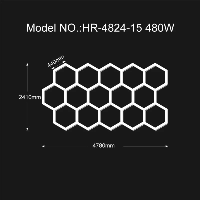 Hexagon LED Honeycomb Garage Lights - 110V-240V Workshop Tube Lighting for Auto Repair